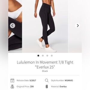 Lululemon In Movement 7/8 Everlux